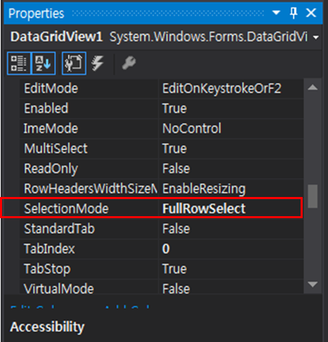  VB.NET DataGridView 선택한 값 가져오기