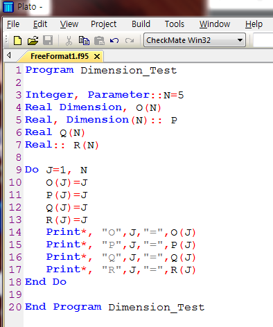 27-FORTRAN: 배열(DIMENSION)-2