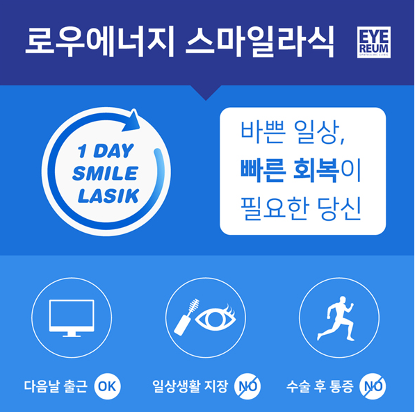 로우에너지스마일라식으로 개강 전 빠른 회복