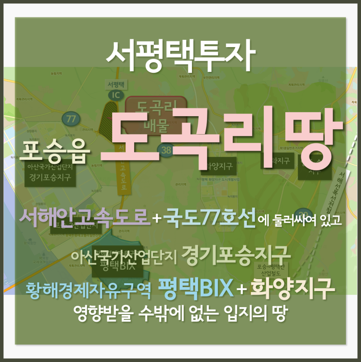 [서평택땅 / 포승읍 도곡리땅 / 서평택투자] 서해안고속도로 IC 주변 소액투자로 잡자 (포승 제2산업단지, 경기포승지구, 화양지구, 황해경제자유구역 평택 BIX의 영향받을 땅)