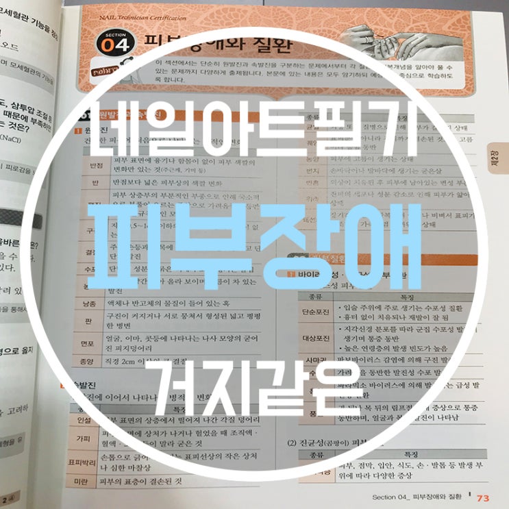  네일아트국시 정말 어려운... 피부장애 파트...