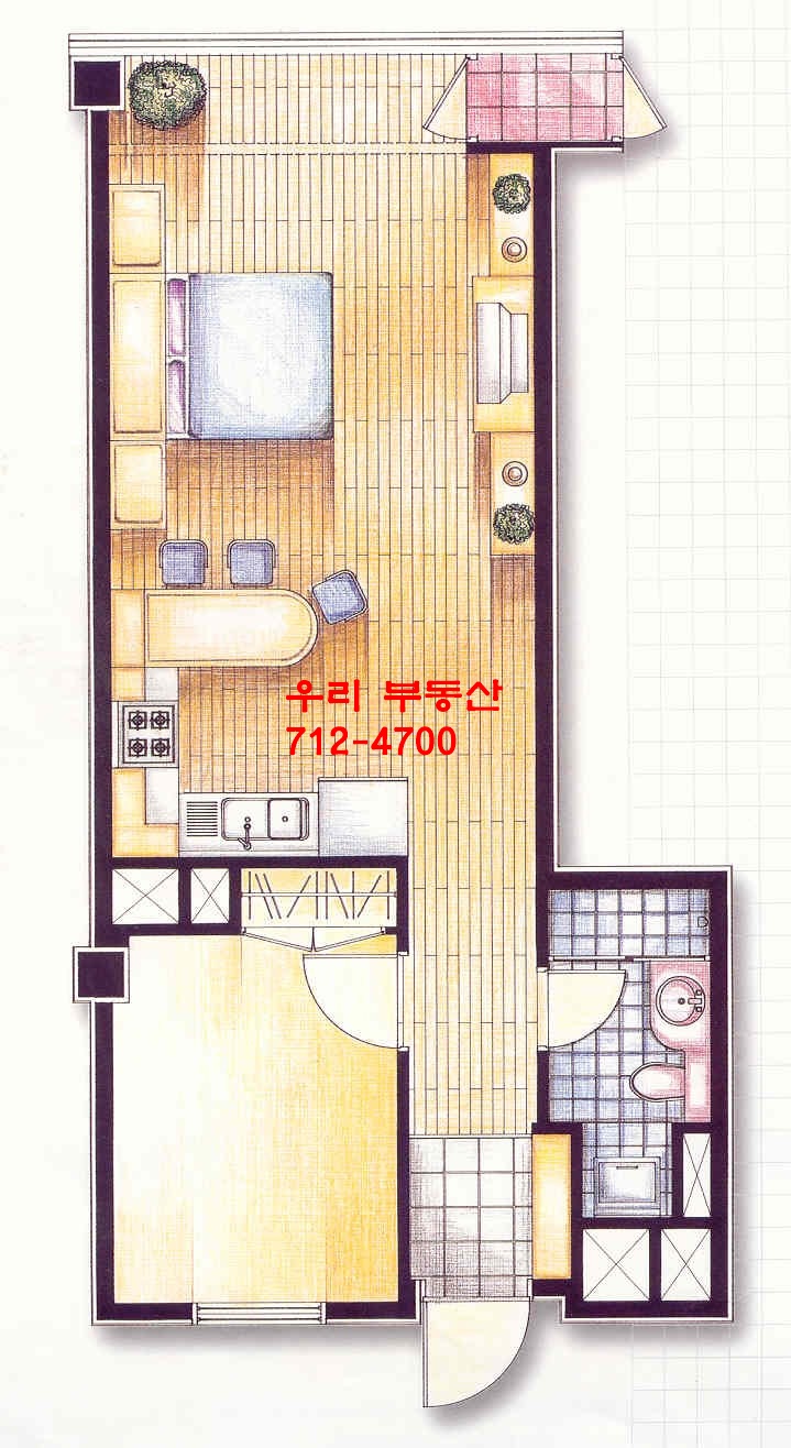 코오롱트리폴리스 29평 월세 3000/85  ,2000/90  하시입주가능 베란다설치