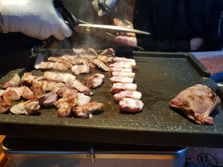  왕십리맛집) 하남돼지집 모듬한판(삼겹살.목살.갈비살)