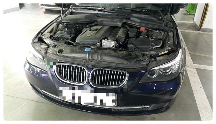 2008 BMW 528I 엔진오일누유와 엔진소음점검 