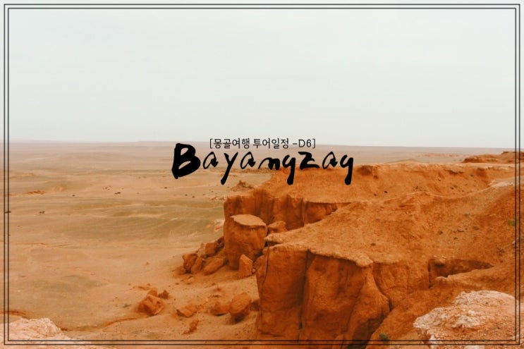  몽골여행 투어 일정 D5 - 붉은 절벽 바양작 (Bayanzag)