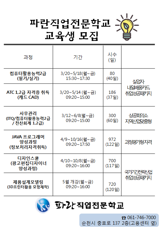 2018년 3월~5월 강의일정 2018년 3월~5월 강의일정