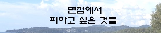  [2018 겨울 24] 마지막 정리2 - 면접에서 피하고 싶은 것들