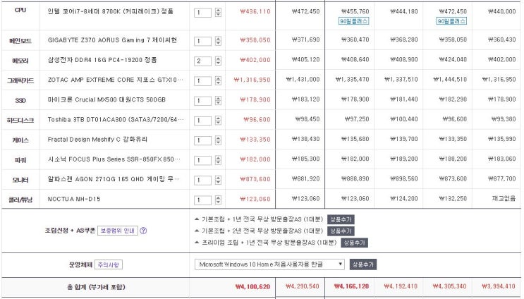  컴퓨터 견적