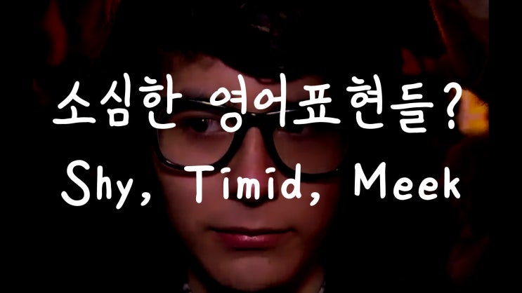  [1MIN 회화영어] 소심하다와 관련된 표현? Shy, Timid, Meek의 차이점?