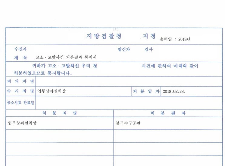  의료과오로 인한 업무상과실치상 고소대리 구공판기소처분 사례[의료소송]