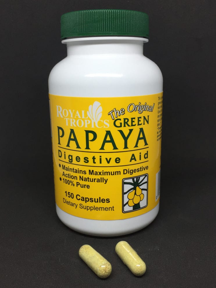 Royal Tropics Green Papaya Digestive Aid 로얄 트로픽스 그린 파파야 천연 소화제 - iHerb [아이허브]