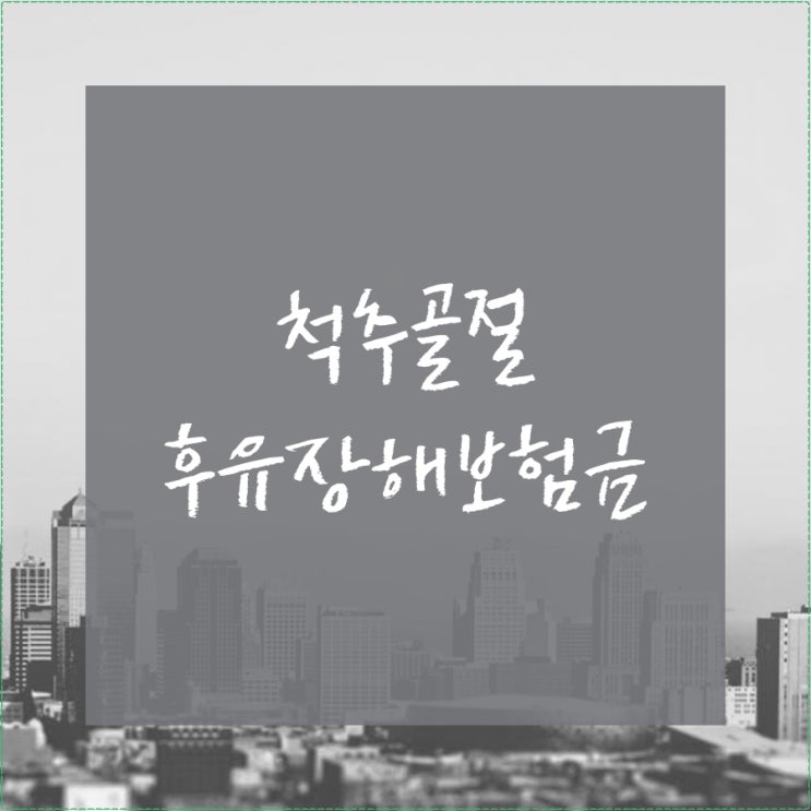  척추골절 후유장해보험금 부부손해사정사와 함께 보험금지급 받으실래요?