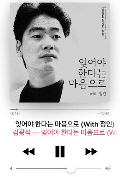  자기전에 듣는 음악 4 - 김광석 with 정인 '잊어야 한다는 마음으로'