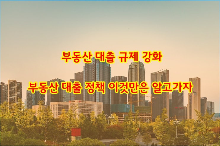 부동산대출규제 점차 강화 - 이것만은 알고가야...