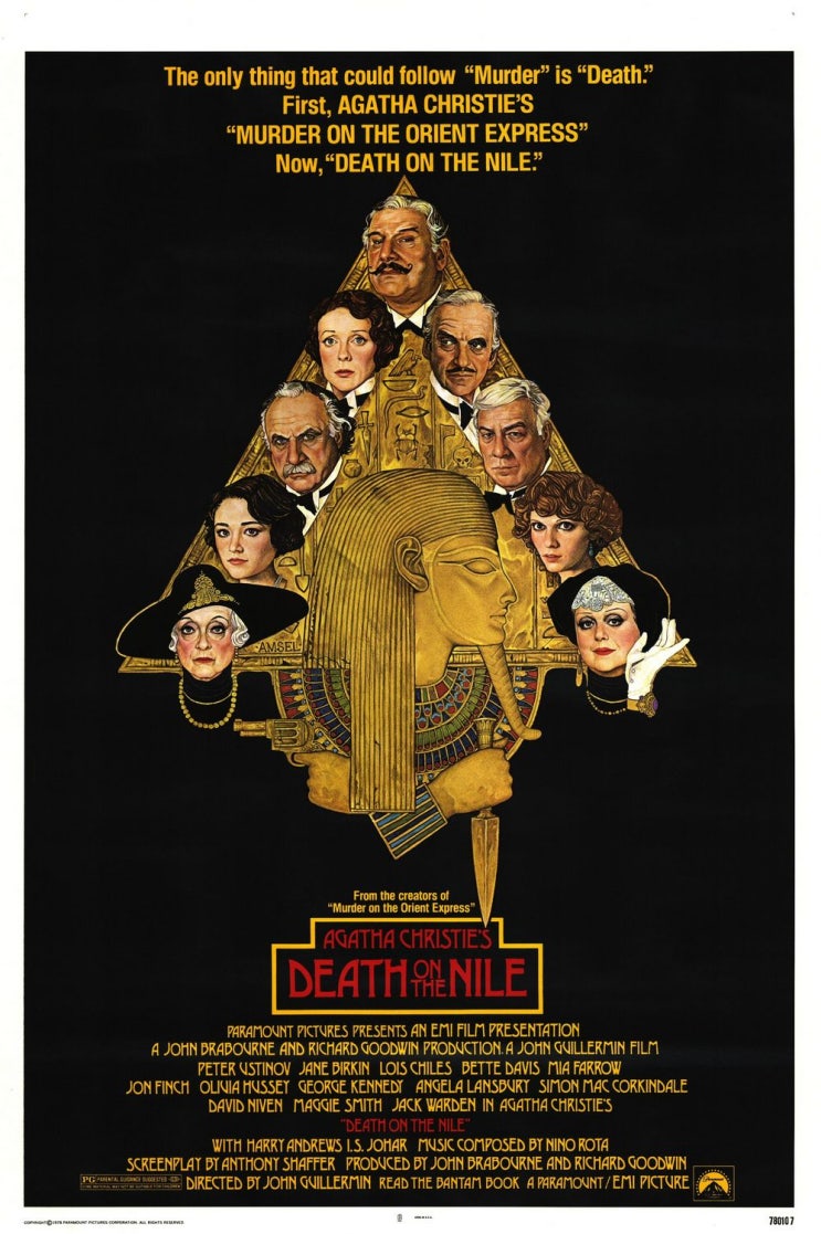 [고전영화] Death On The Nile, 나일 살인사건 / 1978 / 피터 유스티노브, 미아 패로, 올리비아 핫세, 제인 버킨, 베티 데이비스