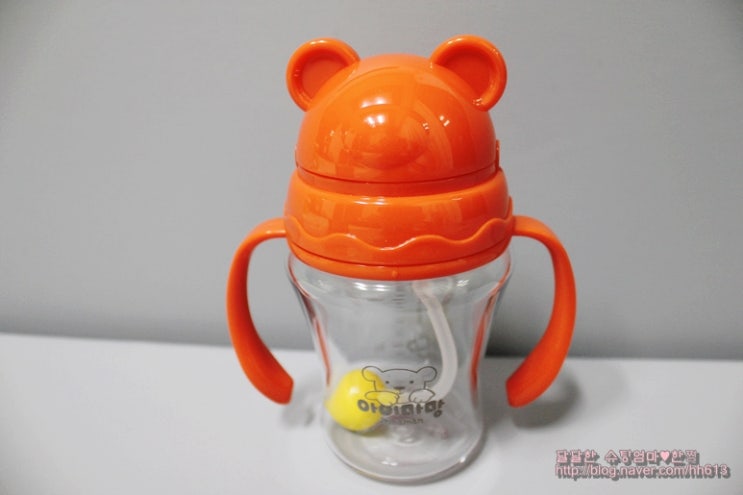  어린이집준비물 빨대물병으로 아아마망 곰돌이유아빨대컵