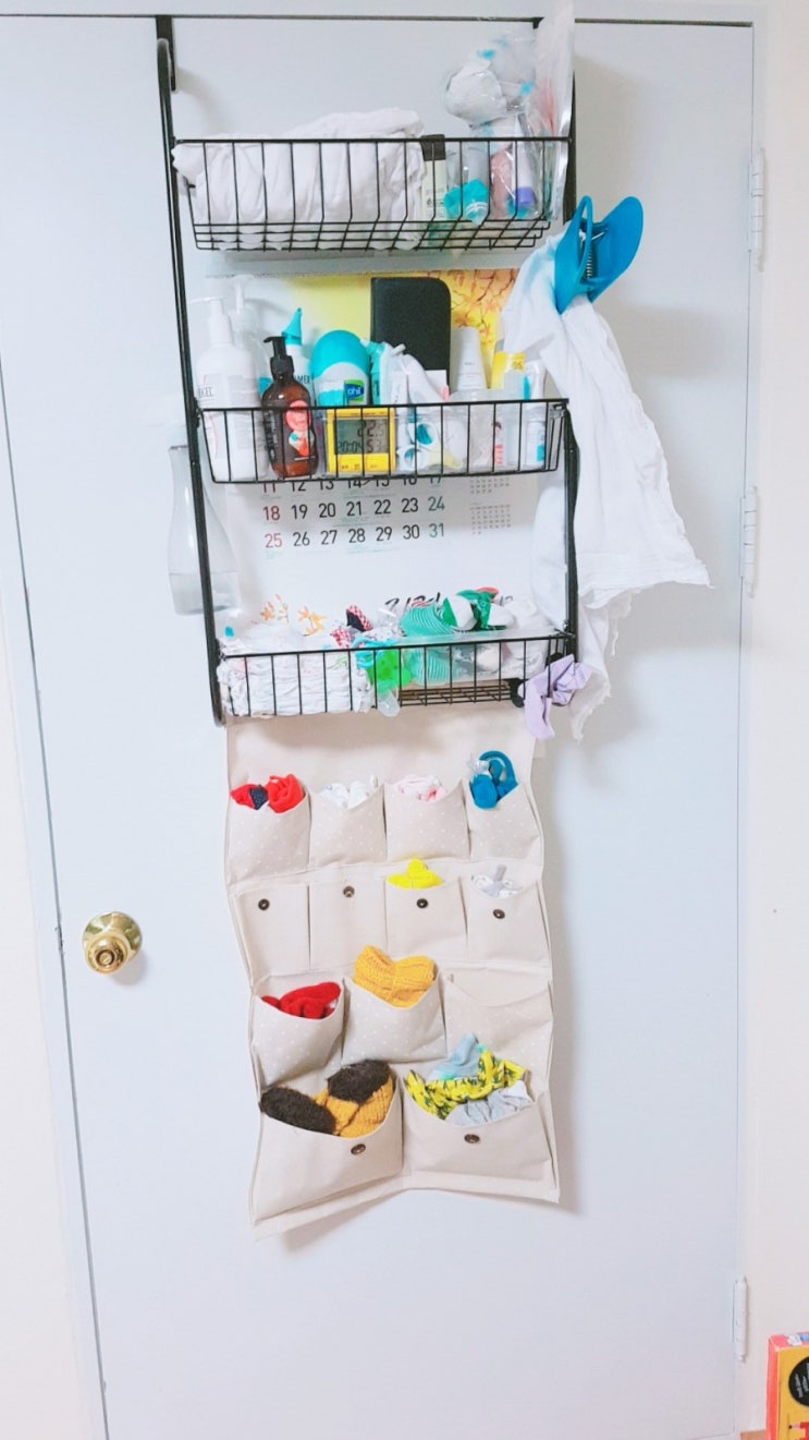 아기옷정리:아기모자정리,공간박스로 아기옷장정리함 확보했어요