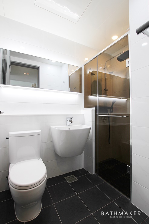 브론즈 샤워부스를 시공해준 하남시 덕풍동 삼부르네상스 아파트 화장실 리모델링, 깔끔한 화장실 리모델링, 욕실 샤워부스 시공하기