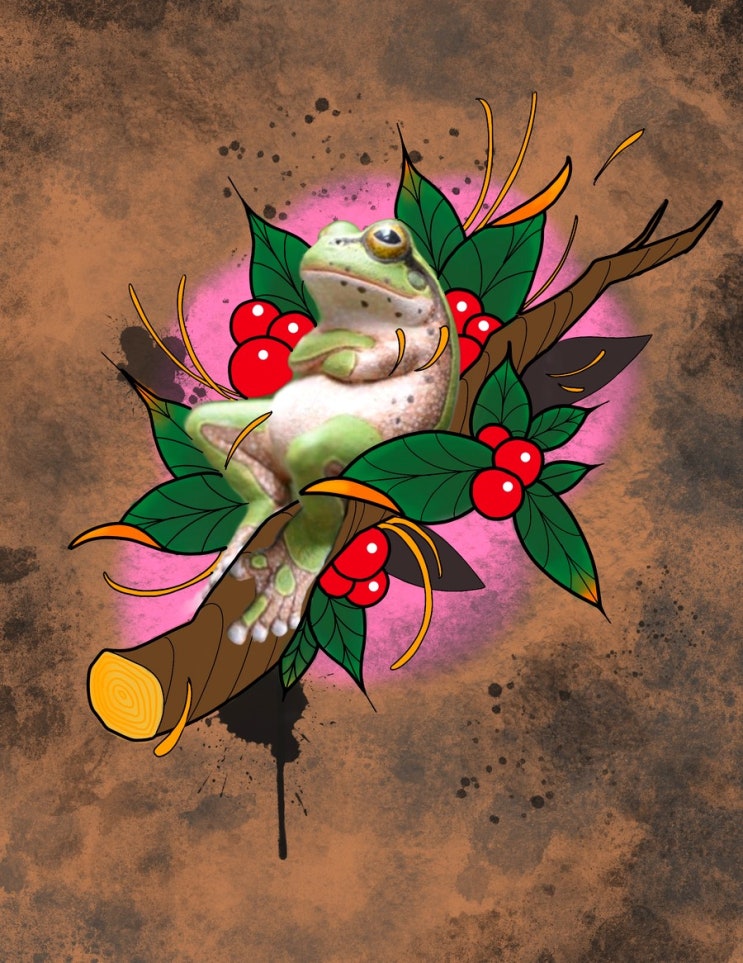 RealismNewschool Frog-개구리도안