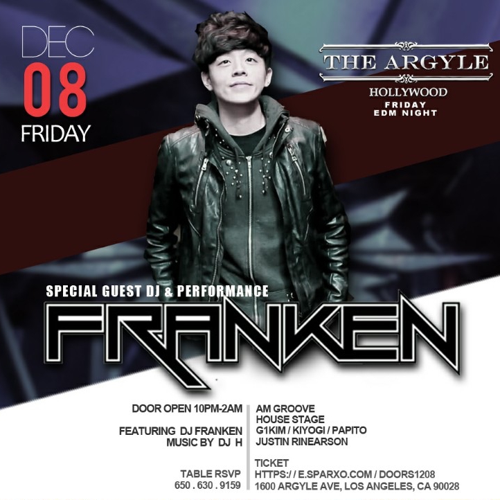 [해외공연] 미국 로스앤젤레스 헐리우드 DJ Franken a.k.a DJ미노 초청공연 @The ARGYLE