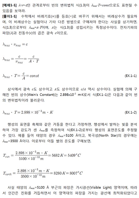  빈의 변위법칙((Wein's Displacement Law)
