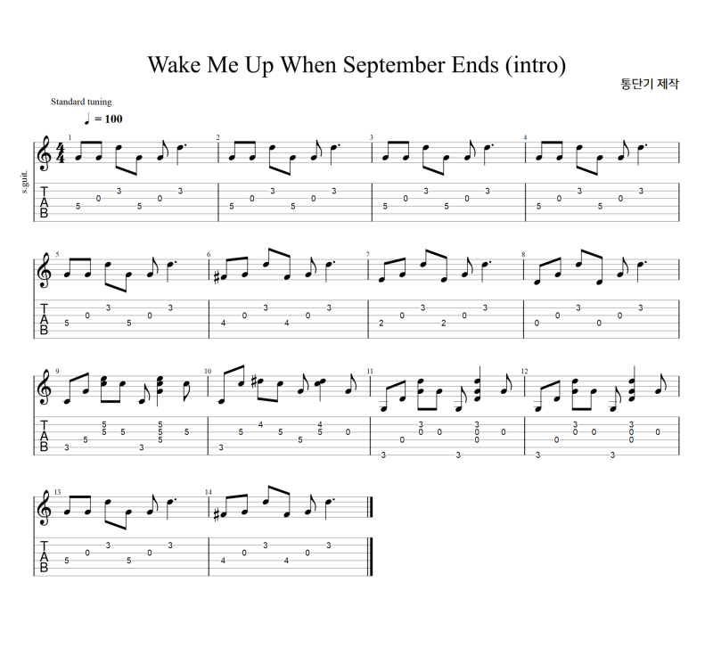 기타 초보 연습곡 - 팝 명곡 타브악보 10개 (intro) (Part 2) : 네이버 블로그 기타 초보 연습곡 - 팝 명곡 타브악보 10개 (Intro) (Part 2) : 네이버 블로그
