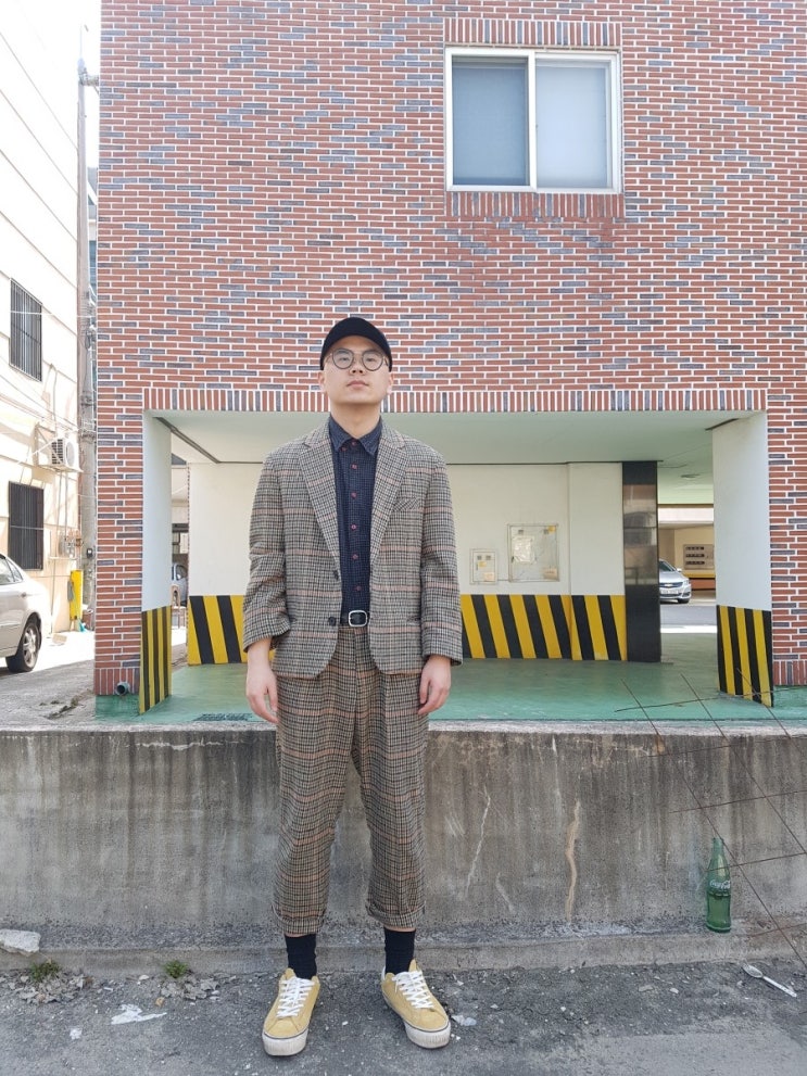  데일리룩 #84 봄 데일리룩 체크무늬 수트 댄디룩