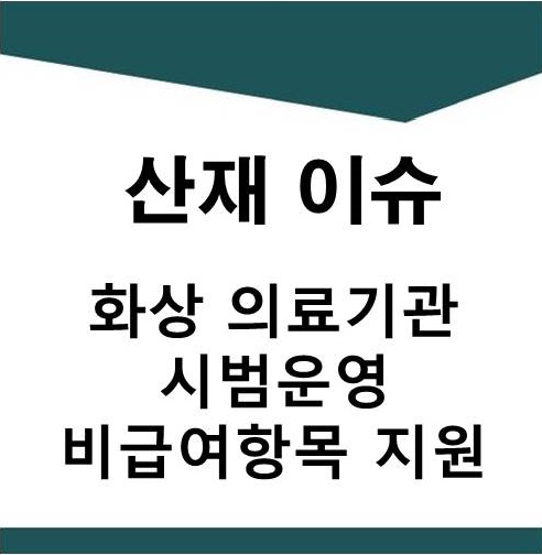  [산재] 화상전문 의료기관 시범운영-비급여항목 지원