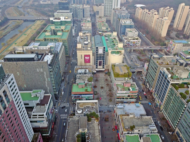  수내동 중심상업지역, 수내동 로데오,오피스텔등 항공