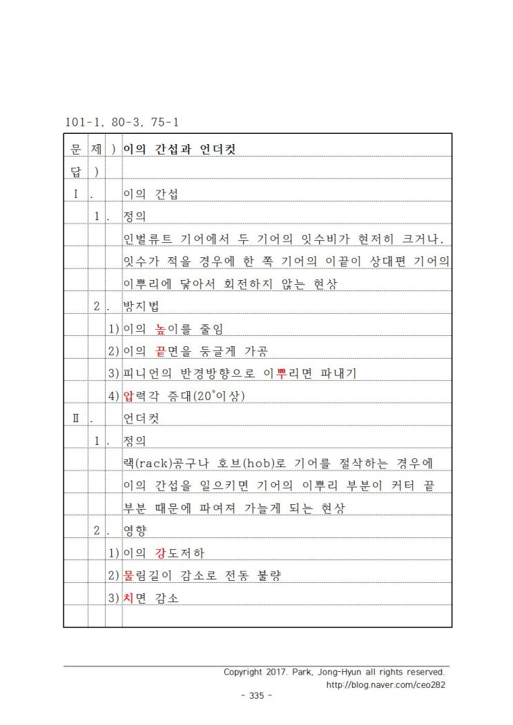  <주요문제 50선> 42. 이의 간섭과 언더컷