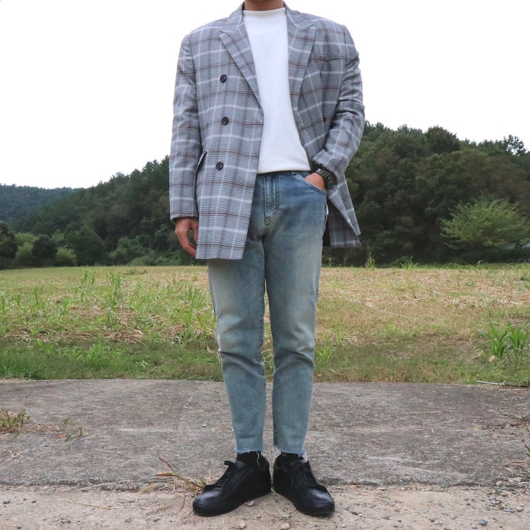  남자 블레이져 코디 코케트스튜디오 체크 마이가 살아있네