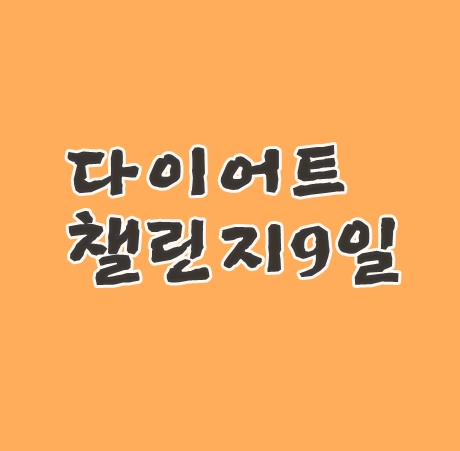  다이어트챌린지9일 