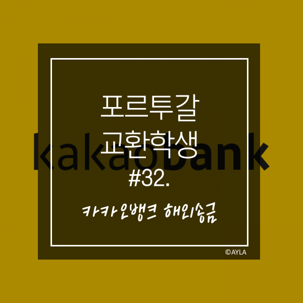  [포르투갈 교환학생] #34. 카카오뱅크 해외송금하기