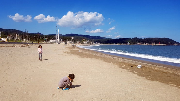  태풍이 지나간 나정 고운 모래 해변 / 경주 나정 해수욕장