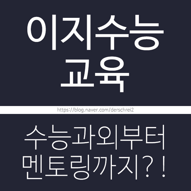  이지수능교육 과외부터 수능 멘토링까지~