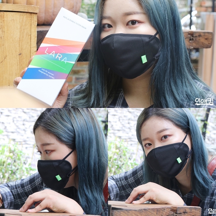  패션마스크 화장이 묻지않는 기능성 필터교체형 라라퍼프마스크 환절기에 딱이네요