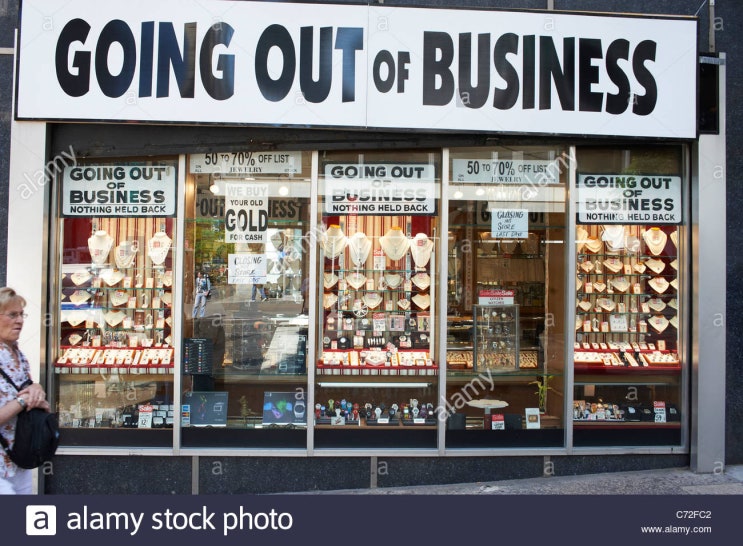  go out of business : 폐업하다(1536)