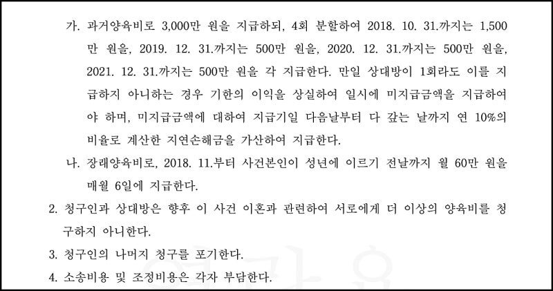 청주 과거 양육비 청구 시 양육비 감면 법률자문 지원 4