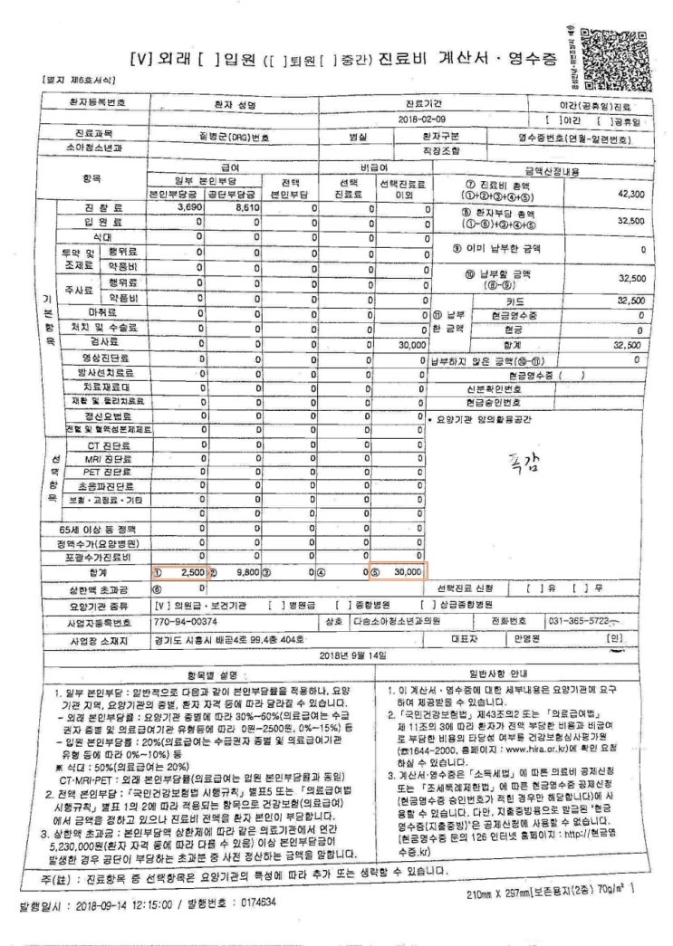  독감치료 태아보험 청구사례
