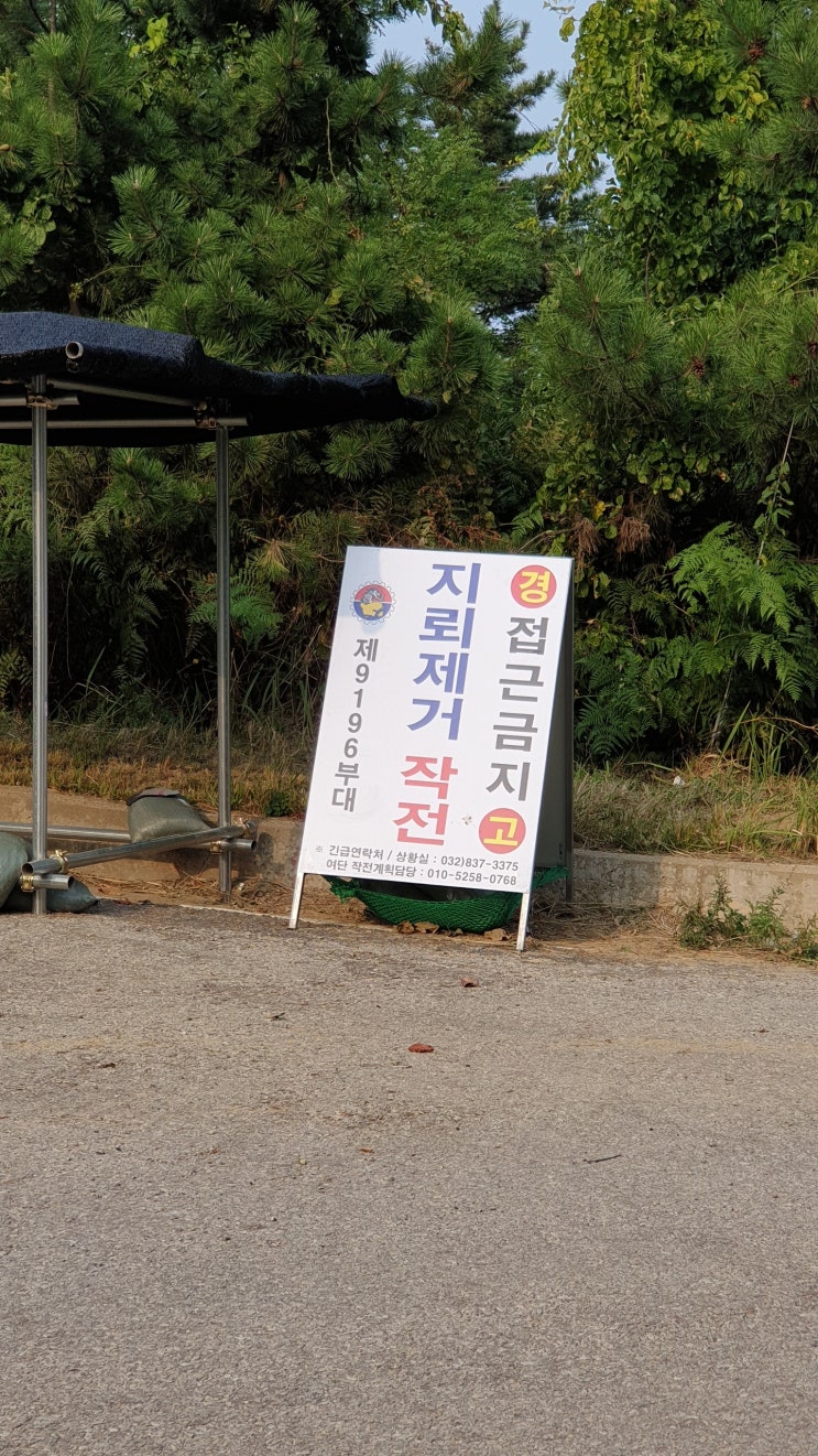  백령도는 지뢰제거 작업중