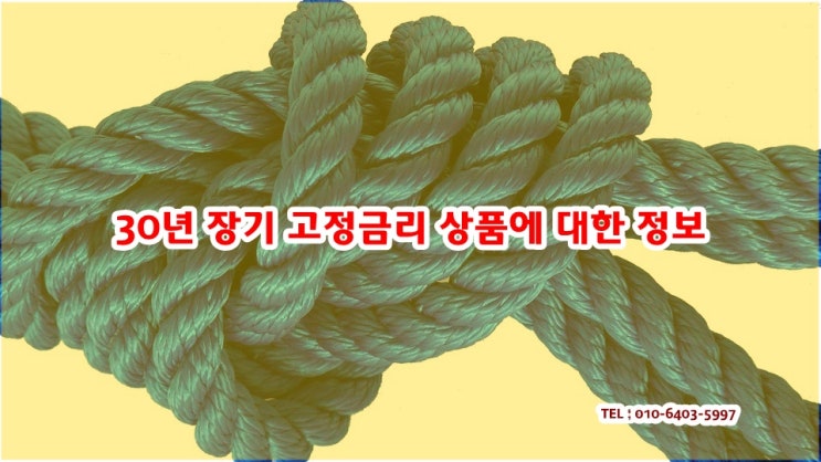 장기고정 30년 고정금리 담보대출 상품 이용하는 방법