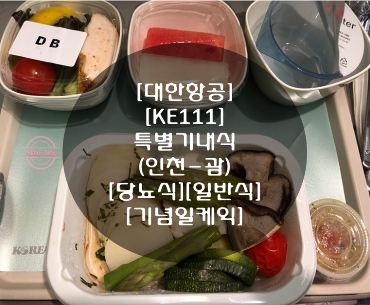  [대한항공][KE111][인천-괌][특별기내식][당뇨식][일반식][기념일케익]