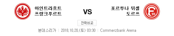 2018.10.19 분데스리가 (프랑크푸르트 vs 뒤셀도르프)