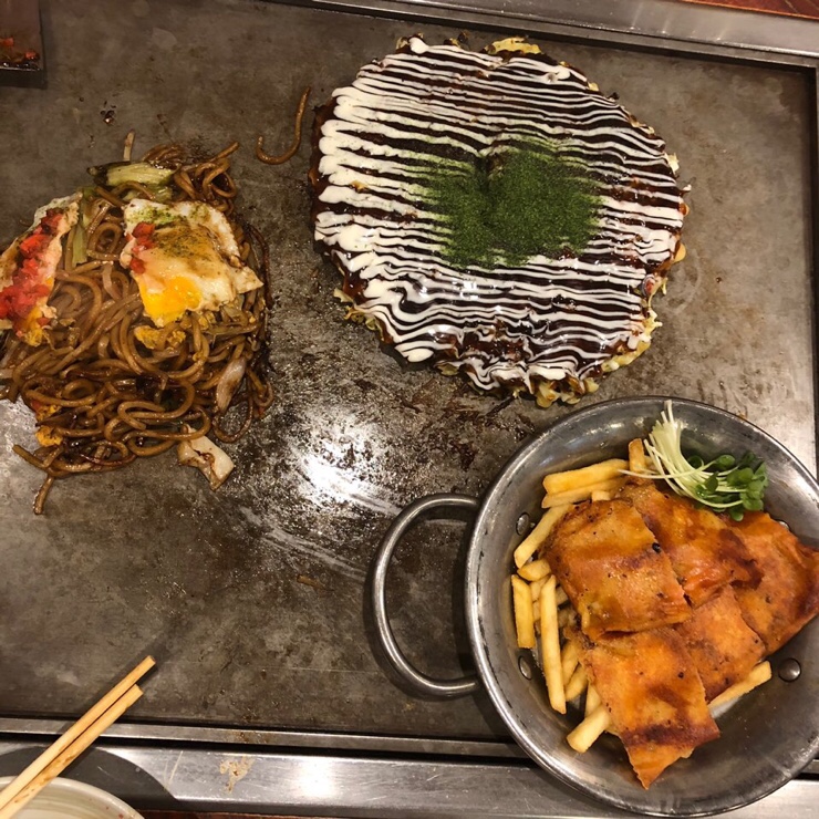  오사카 맛집 - 쿠이신보 본점 (くいしんぼ本店) 오코노미야끼, 명란&떡 치즈구이 등 철판구이 요리점 /오사카 오코노미야끼