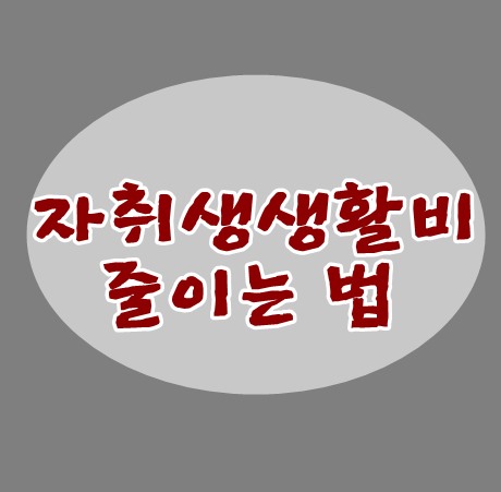 자취생생활비줄이는법