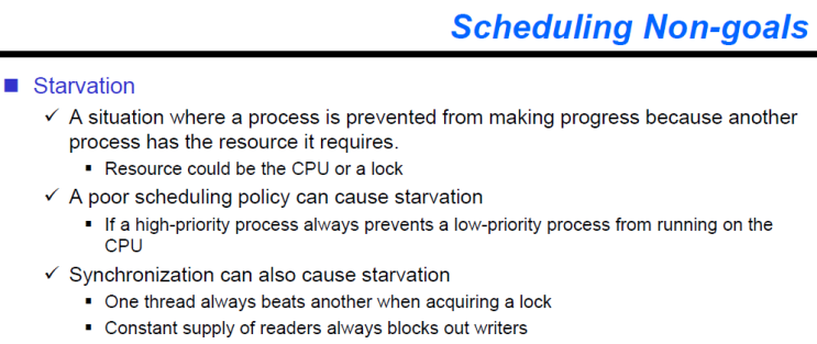  [운영체제] scheduling non goals - Starvation(기아상태)