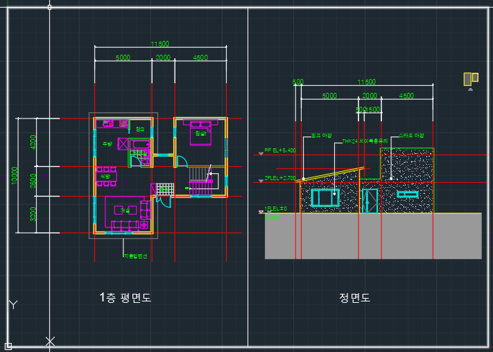  오토캐드 도면 단독주택 설계 과정 배우다.