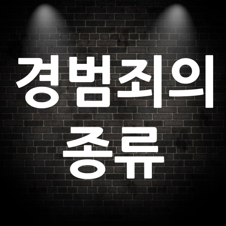  경범죄의 종류