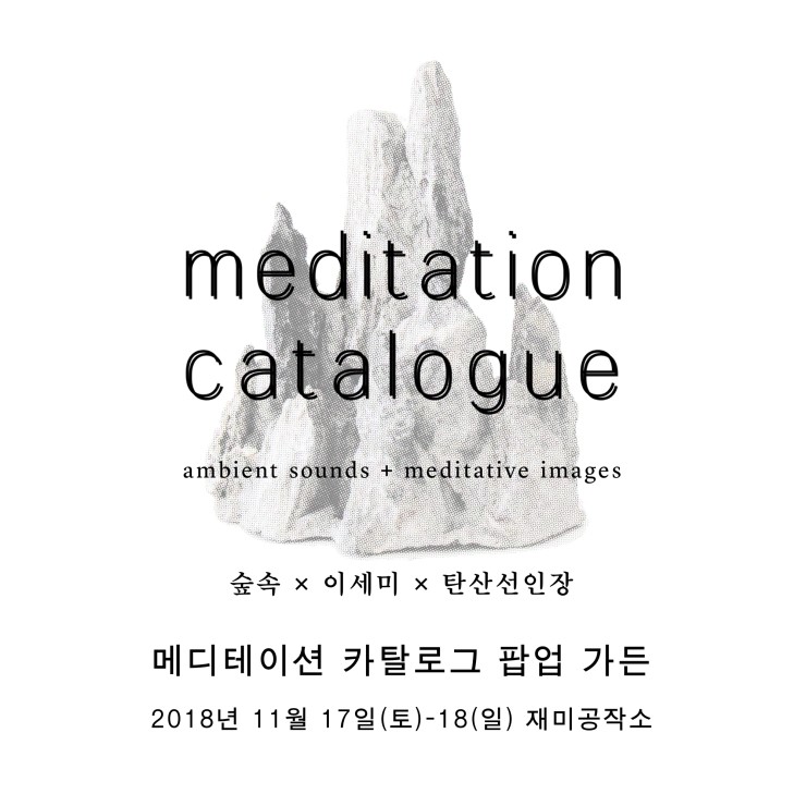 재미공작소 기획전시 그 열아홉 번째 &lt;Meditation Catalogue 팝업 가든: 숲속 x 이세미 x 탄산선인장&gt; 2018.11.17-18. PM 2-7 