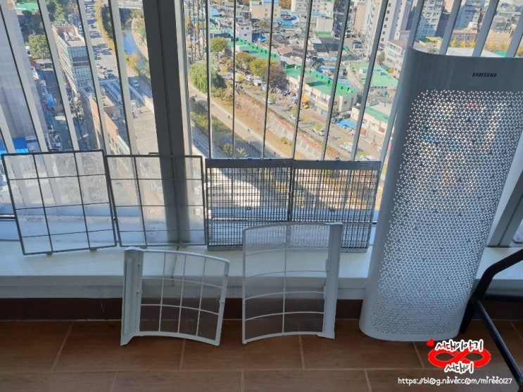  삼성전자 블루스카이 AX80K7580WFD /필터 CFX-C100D/ 공기청정기 필터청소 / 삼성무풍에어컨 필터청소